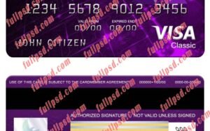 download United Kingdom NatWest bank visa classic card psd template
