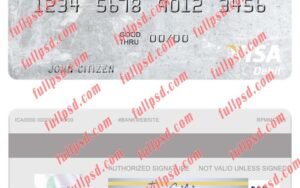 download Venezuela Banco Mercantil visa debit card psd template