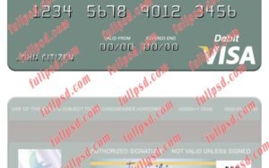 download Vietnam Agribank visa debit card psd template