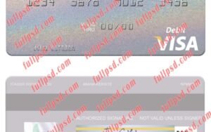 download Vietnam BIDV visa debit card psd template