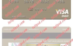 download Yemen Housing Bank visa debit card psd template
