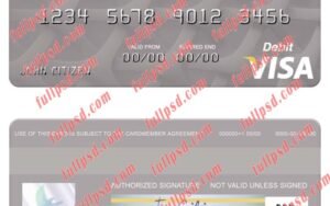 download Zambia Absa Bank Zambia Plc visa debit card psd template