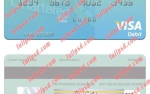 download Zimbabwe Standard Chartered visa debit card psd template