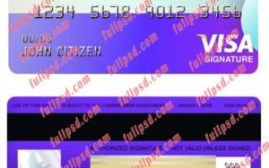 download kuwait egypt al ahli bank visa signature card psd template
