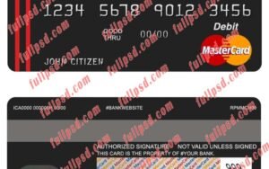 albania bank of albania mastercard psd template
