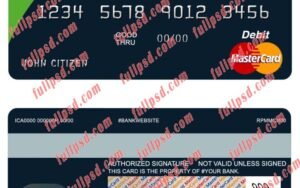 belize bank belize mastercard psd template