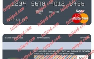 bosnia and herzegovina bosna International bank mastercard psd template