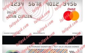 brazil bradesco brasil bank master debit card psd template