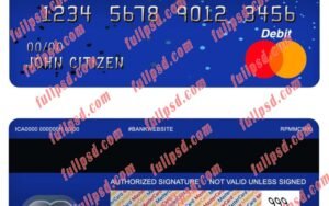 brazil banco do brasil bank master debit card psd template