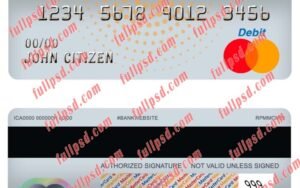 Brazil caixa brasil bank master debit card psd template