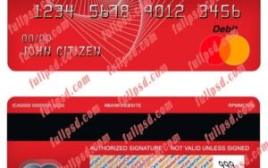 cambodia cambodian public bank master debit card psd template