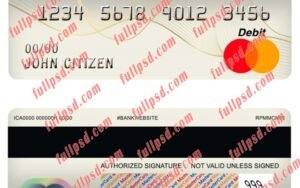 cambodia foreign trade bank master debit card psd template