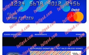 canada bmo bank of montreal bank master debit card psd template