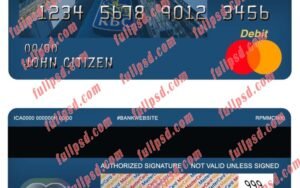 canada royal bank master debit card psd template