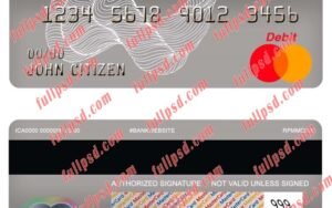 canada scotiabank master debit card psd template