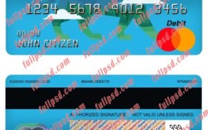 central african republic ecobank master debit card psd template