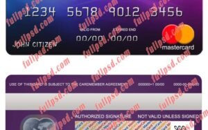 chile BICE bank mastercard psd template