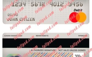 chile banco del estado de chile bank master debit card psd template