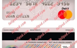 chile scotiabank master debit card psd template