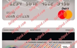 china citic bank corp bank master debit card psd template