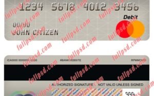 china development bank master debit card psd template