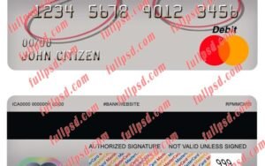 china merchants bank master debit card psd template