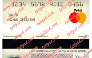 colombia banco de bogota bank master debit card psd template