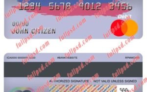 colombia bancolombia bank master debit card psd template