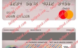 colombia scotiabank colpatria bank master debit card psd template