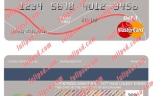 australia colonial first state bank mastercard psd template