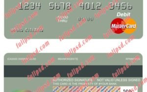 andorra credit bank mastercard psd template