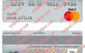 czech republic ceskoslovenska obchodni bank master debit card psd template