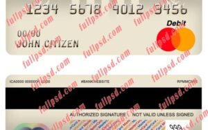 dominican republic central bank master debit card psd template