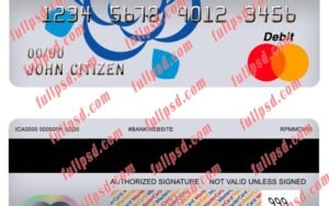 dominican republic progreso bank master debit card psd template
