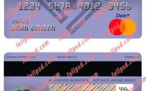 bulgaria fibank bank master debit card psd template