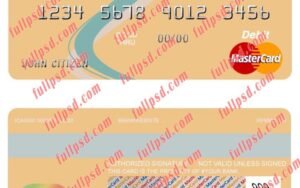 botswana first national bank mastercard psd template