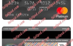 georgia liberty bank mastercard platinum psd template