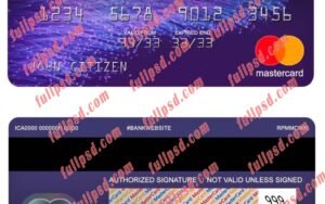 hong kong citibank mastercard psd template