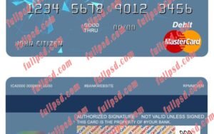 australia hume bank mastercard psd template