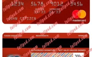 india ICICI bank mastercard psd template