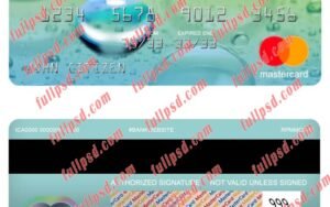 india IDBI bank mastercard psd template