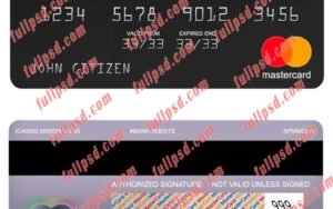 india axis bank mastercard psd template