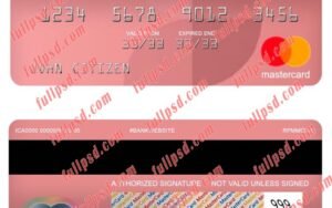 india finacle bank mastercard psd template