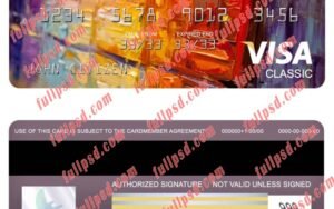 download indonesia bank negara indonesia bni visa classic card psd template