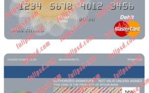 australia ing direct bank mastercard psd template