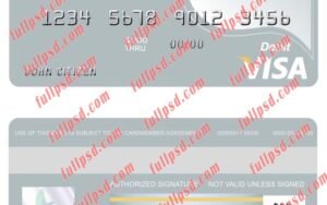 download janata bank bangladesh visa card psd template
