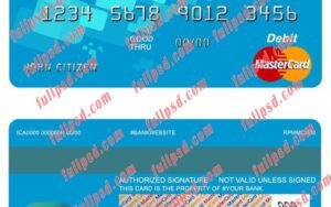 australia rural bank mastercard psd template