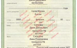 download Russia Birth certificate V1 PSD Template fully editable