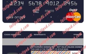 bangladesh sonali bank mastercard psd template